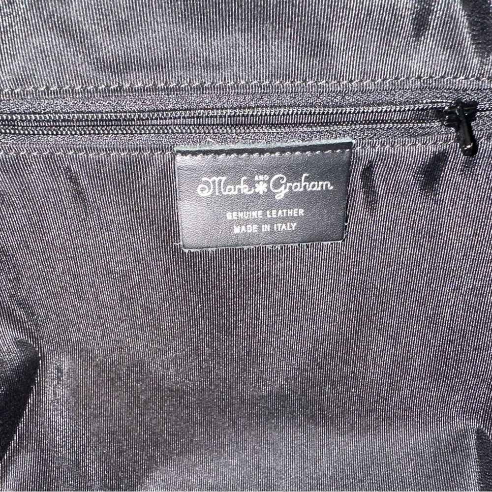 Mark & Graham Brown, White & Black Cowhide Leather Tote - Picture 4 of 6